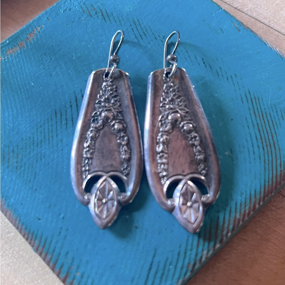 Vintage Silver Rogers Int’l Old Colony Flatware Spoon Earrings